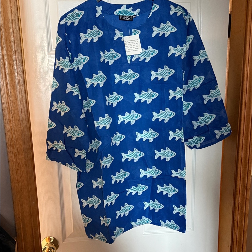 Kikisol Blue Fish Print Tunic